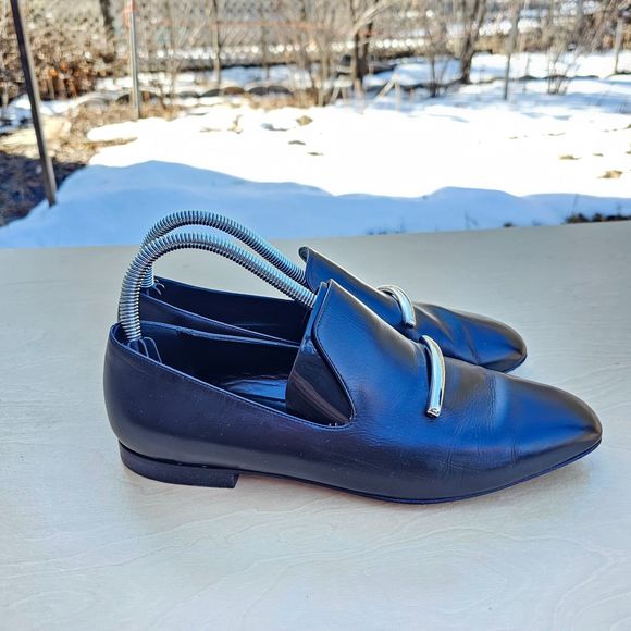 Via Spiga Shoes - Via Spiga Women's Tallis Leather Loafers Black US size 9 Pre-owned